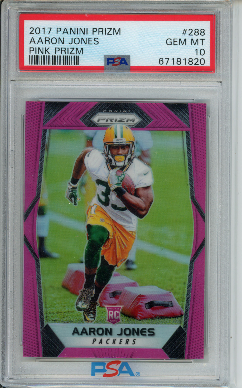 2017 Aaron Jones Pink Prizm Rookie PSA 10 #288