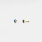Tiny Small Turkish Evil Eye Stud Earrings in 925 Sterling Silver