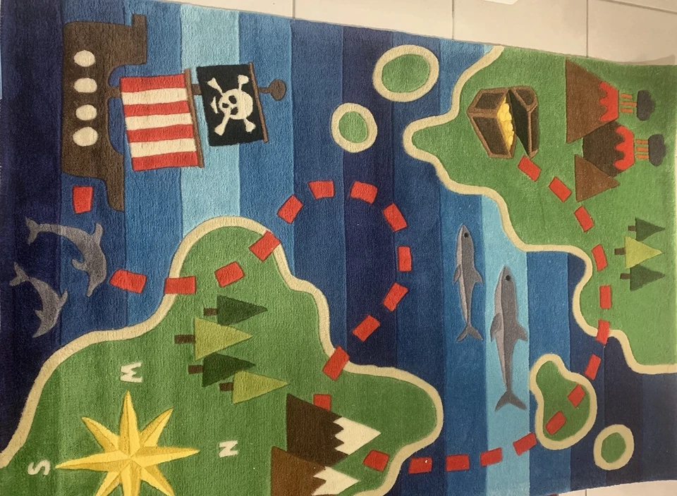 Alfombra de área Momento Lil Mo Whimsy Collections 4’x 6’ temática infantil. Mano acolchada. Foto 2 de 4