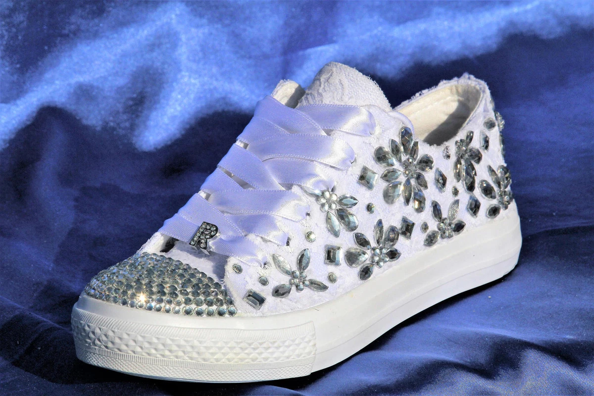 White bling store trainers
