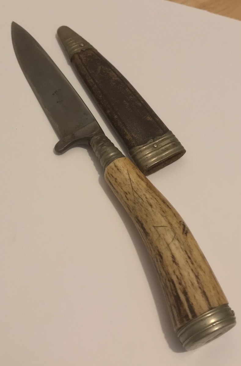 Vintage AW Jr Anton Wingen Jr Solingen Stag Handle Boot Knife