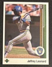 1989 Upper Deck Jeffrey Leonard Baseball Card #263 Brewers OF High-Grade NM O/C