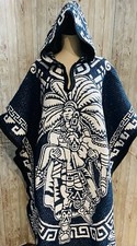 Mexican Double Sided PONCHO Aztec Calendar Poncho Mexicano Calendario Azteca