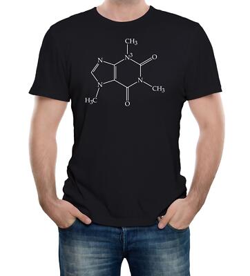  T-Shirt Koffeinmolekül Herren Kaffeegetränk flach weiß Espresso süchtig nach Liebe