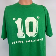 10 Blessed Sacrament Single Stitch Vintage 80s Screen Stars Catholic Made USA XL