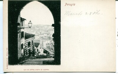 Italy Perugia - La Via Appia Vista di Sopra old G. Modiane & Co. Milano postcard