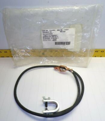 NEW GRAINGER GROUND WIRE W/ C-CLAMP AND 75 AMP COPPER GATOR CLIP  13M347 