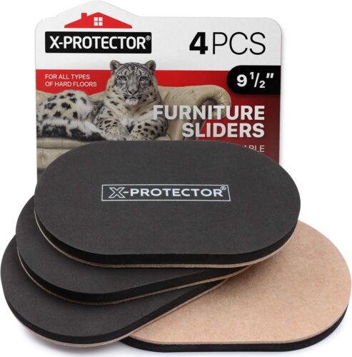 Felt Furniture Sliders Hardwood Floors X-PROTECTOR – 4 PCS 9 1/2 inch Furniture