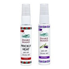 30ml Cooling Mist Classic or Relaxing Prickly Heat Snake Brand Thailand