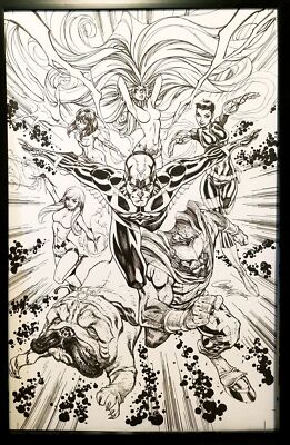 Inhumans by J. Scott Campbell 11x17 FRAMED Original Art Poster Marvel Comics