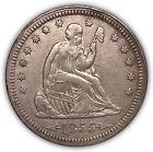 1855 Seated Liberty Quarter Choice Extremely Fine Xf+ Coin, Cleaned #18900