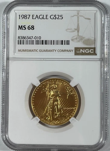 1987 Gold $25 Eagle NGC MS68 (#21243)