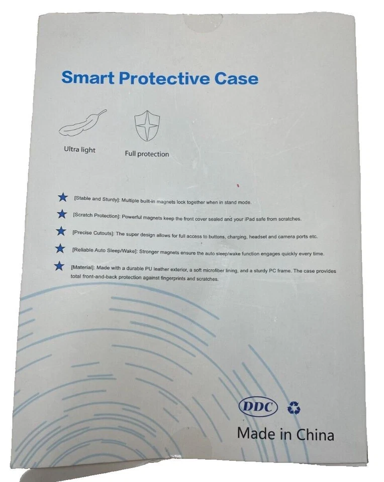 Funda Inteligente iPad 10.2-7-8-9-11 Púrpura Auto Sleep Wake NUEVA Sellada *Abolladura Foto 4 de 4