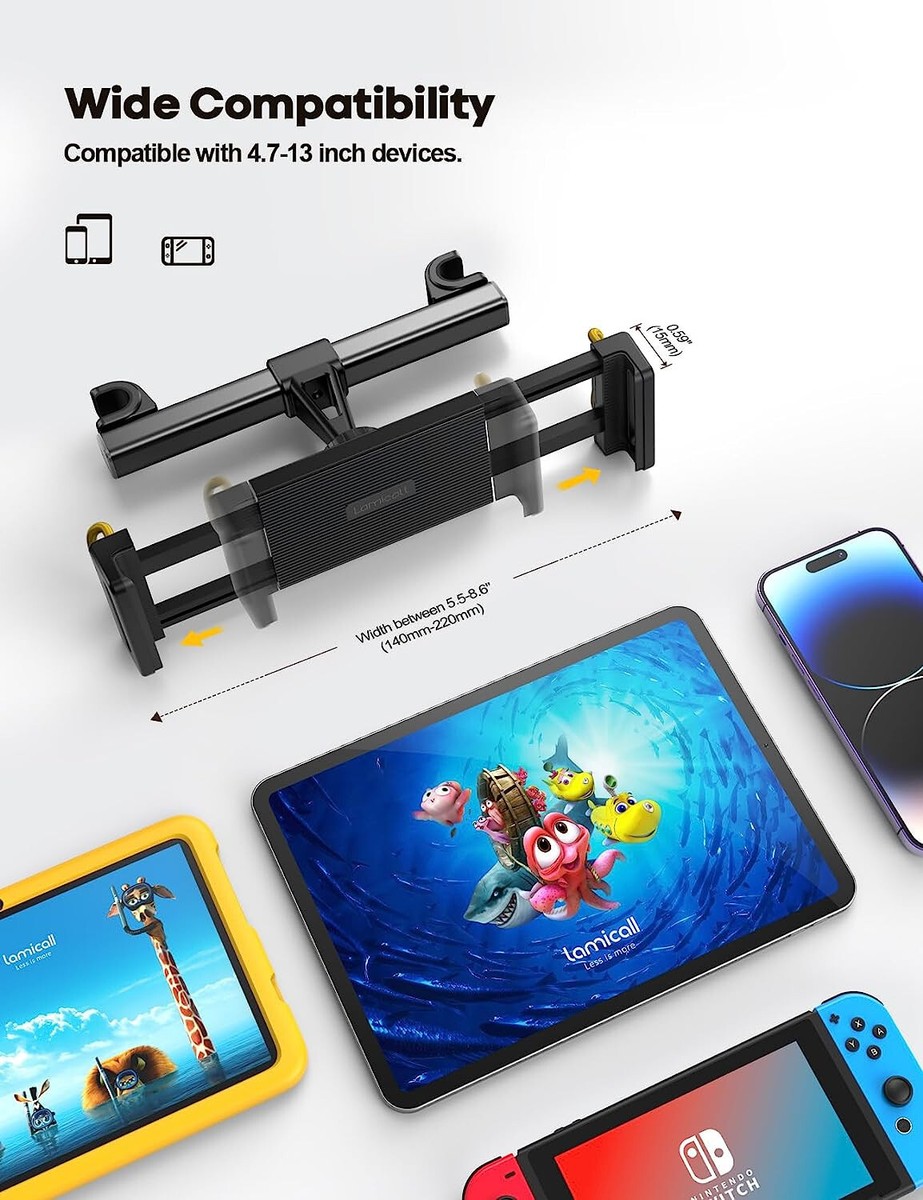 Car Back Seat Headrest Adapter With a Tablet Mount for Mercedes