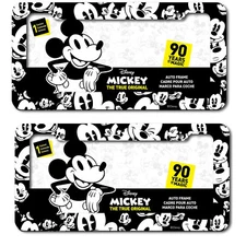 New 2pc Set Walt Disney Mickey Mouse Expression Car Truck License Plate Frames