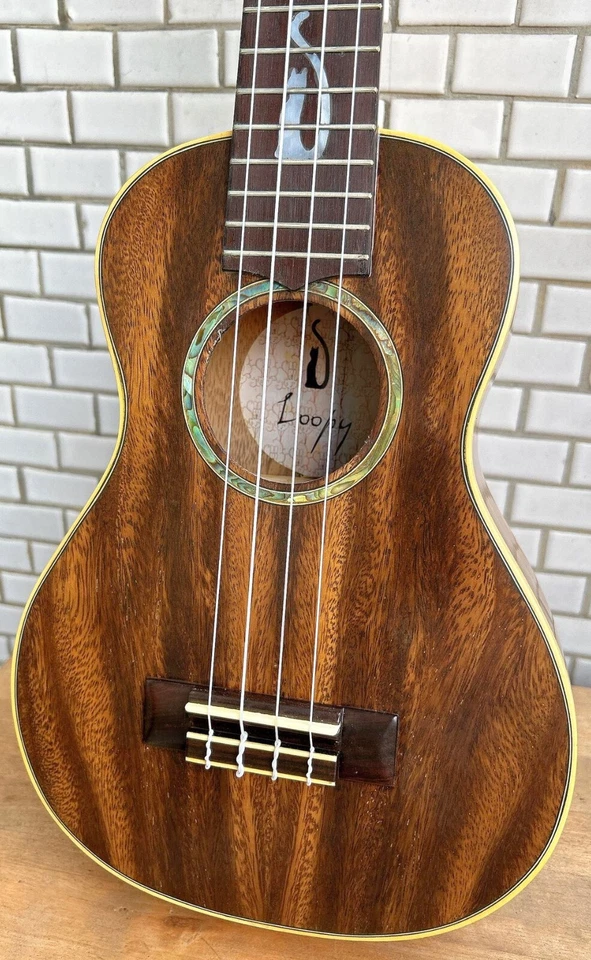 Loopy Solid Acacia Koa wood Concert Ukulele, sitting cat inlay UKC249 - Image 2 of 4