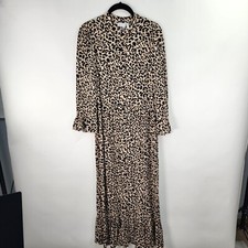 ASOS DESIGN Maxi Dress Women's 0 Ruffle Leopard