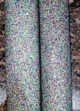 Green Rainbow Chunky Glitter Iridescent FAUX LEATHER ROLL 12" x 55" 1142202