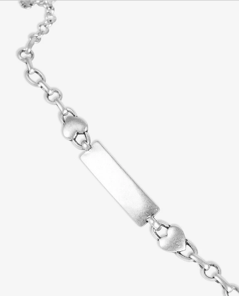 $39 lucky brand silver tone Heart I’d Link bracelet 7 Plus1”  JM533 - Image 2 of 2