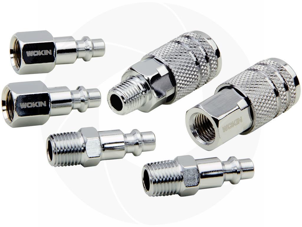 6pcs Air Hose Fittings 1/4in NPT Quick Connect Release Coupler Connector Plugs