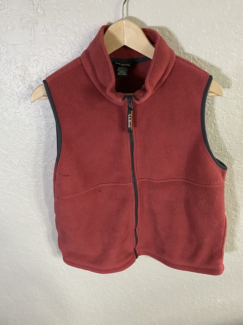LL Bean | Women's Fleece Winter Vest Full Zip Red Size M Bc | eBay
