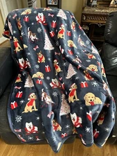 Favorite DOGS 60x70 Plush SHERPA THROW Blanket PET Special Christmas Edition NWT