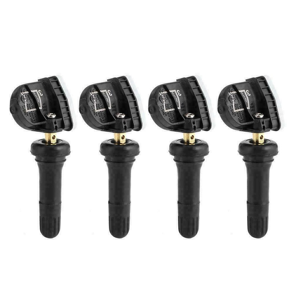 Reifendrucksensoren 433MHz Focus Fiesta Kuga 4x TPMS Reifendrucksensoren Für Ford - 433 MHz, Schwarz, Metallventil, Kompatibel Mit Focus, Fiesta, Kuga, Mondeo TPMS Für Focus Fiesta