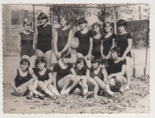 Team of Young Women Cute Girls Ready for the Game Gym Class Memories Photo