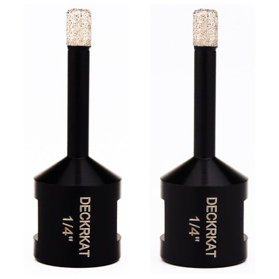 1/4'' Dry Diamond Drill Bit Set of 2 Packs, 6mm Tile Hole Saw Drill Bits for G...