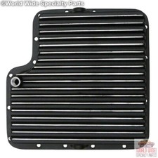 Ford C6 HD Stock Transmission Pan, 1 Quart Extra Capacity, Black Powder Coat