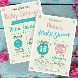 Baby Shower Invitation Personalised Floral Invite Pink Gold Girl Boho Chic Ebay