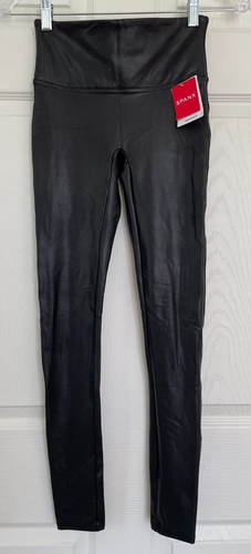 NWT SPANX Faux Leather Leggings Style 2437 Black Size Small - Picture 3 of 8
