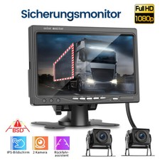 2 x RÜCKFAHRSYSTEM Mit Monitor Rückfahrkamera 7 Zoll LCD Farbmonitor LKW 5M 10M