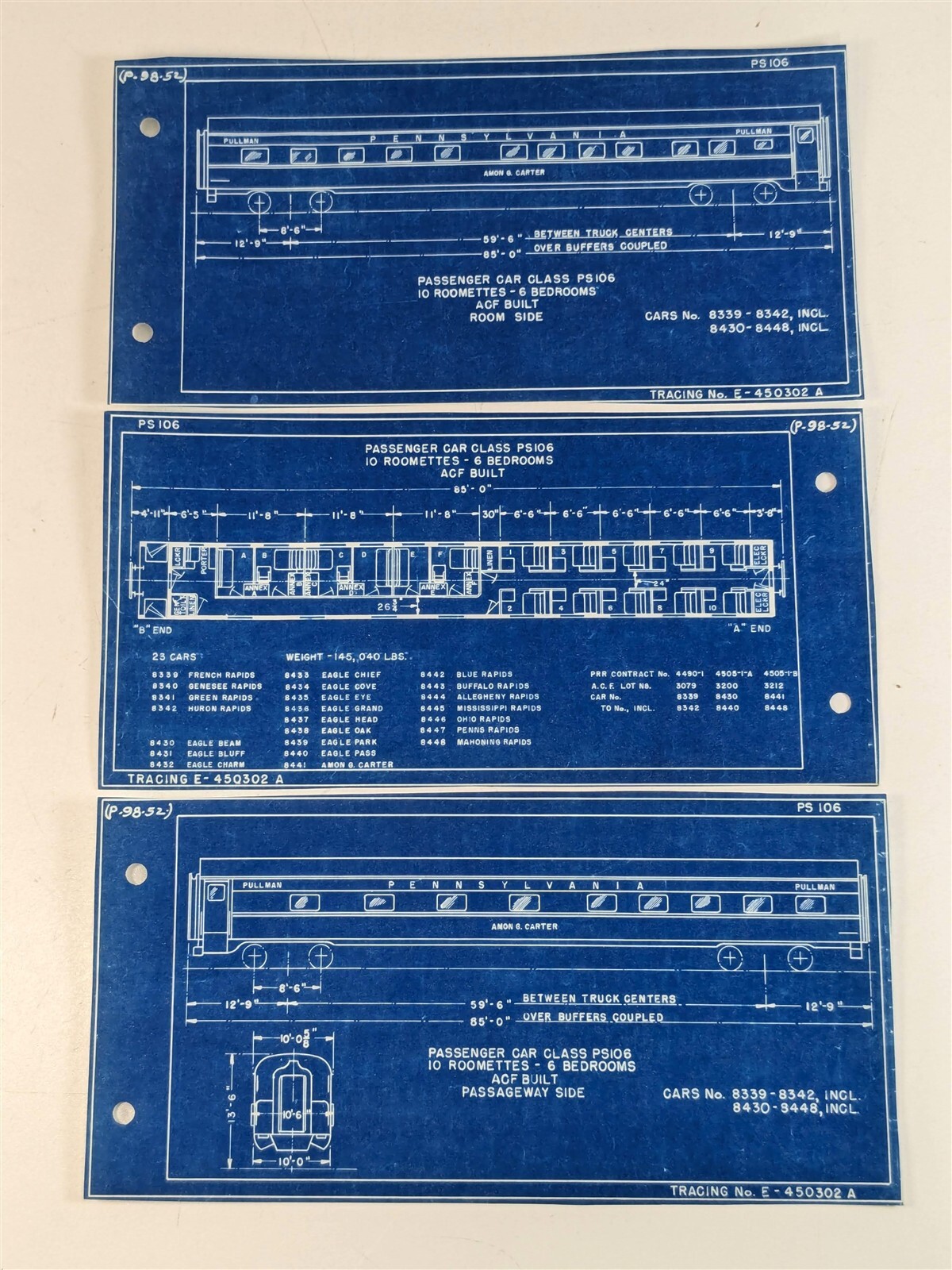 Ps106 Pennsylvania PRR Amon Carter Pullman Sleeper Passenger Car PS106 ...