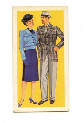 Brooke Bond Tea Card - British Costume Collectable Card #48 Day Clothes 1947 (4)