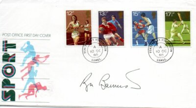 Original handsignierter Roger Bannister 4 Minuten Meilenläufer Ersttagsbrief
