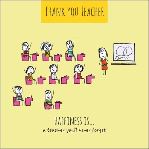 Happiness Is... Thank You Teacher Greeting Card Humour Cards