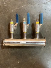 USED - Purge Labs 3-Port Tri-Clamp 3/8" MNPT w/ Valves 2" x 12" Spool