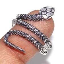 925 Silver Plated Gothic Snake Ethnic Ring Jewelry Size US FREESIZE GW