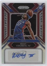 2023-24 Panini Prizm Sensational Signatures Red 22/99 Ricky Council IV Auto 0fo5