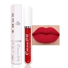evpct 1Pcs Bright Sexy Red Liquid Matte Lipstick Lipgloss Set for Women labia...