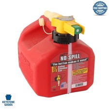 1.25-Gallon Spill-Proof Poly Gas Can with Thumb-Control Spout - Red