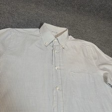 Loro Piana Shirt Mens Large White Check Long Sleeve Button Down Dress Italy Made