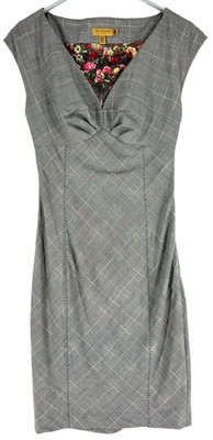 Ted Baker London 47% Wolle V-Ausschnitt Ärmelloses Kleid Größe 1 - XS