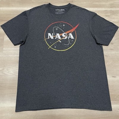 NASA Fifth Sun Tee Mens XL Gray Space Stars Graphic T Shirt Short Sleeve