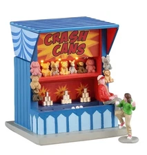 Lemax Crash Cans Game -Lighted-Carnival Midway-Holiday Village -Train Set