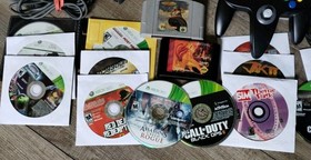 Huge Video Game Lot Systems, Games, Controls, Cords As Is For Parts N64, PS1