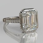 5CT Emerald Cut VVS1 Moissanite Bezel Set Engagement Ring In 14K White Gold — photo 7