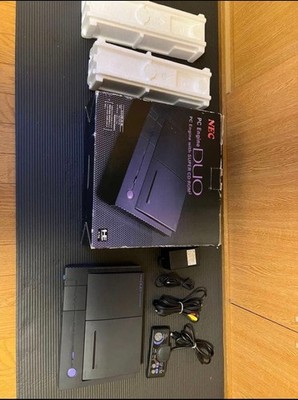 NEC PC Engine DUO Console Box Controller AC Adapter AV Cable Startup Checked