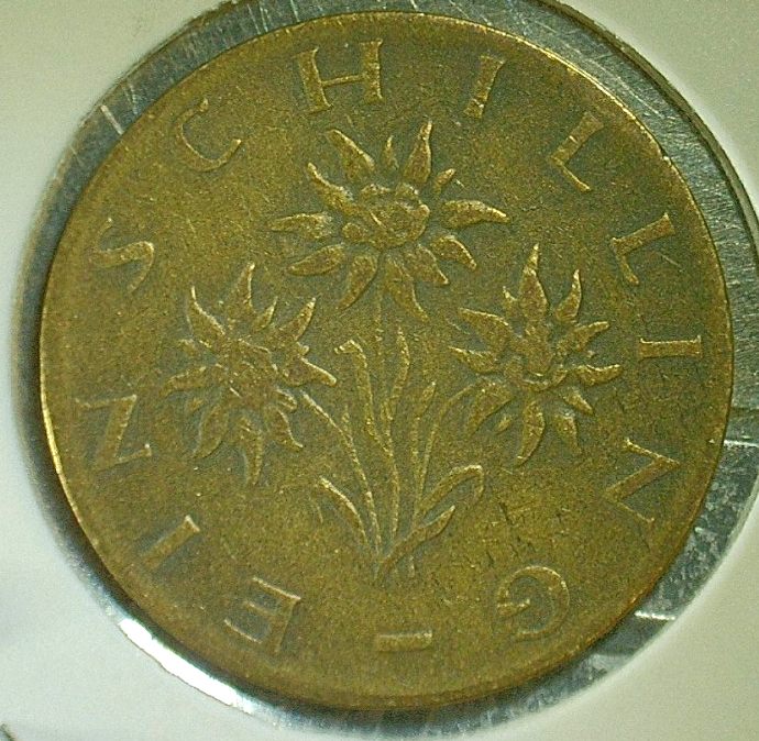 WORLD COIN SALE-1961 AUSTRIA 1 SCHILLING--ALUMINUIM BRONZE COMP